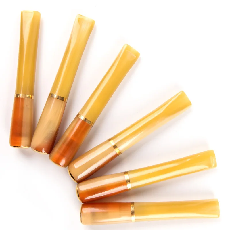 

Многоразовый мундштук с металлическим акцентом, микрофильтр для табака премиум-класса, похожий на рог, трубки для сигарет 6 мм/8 мм, аксессуары для курения