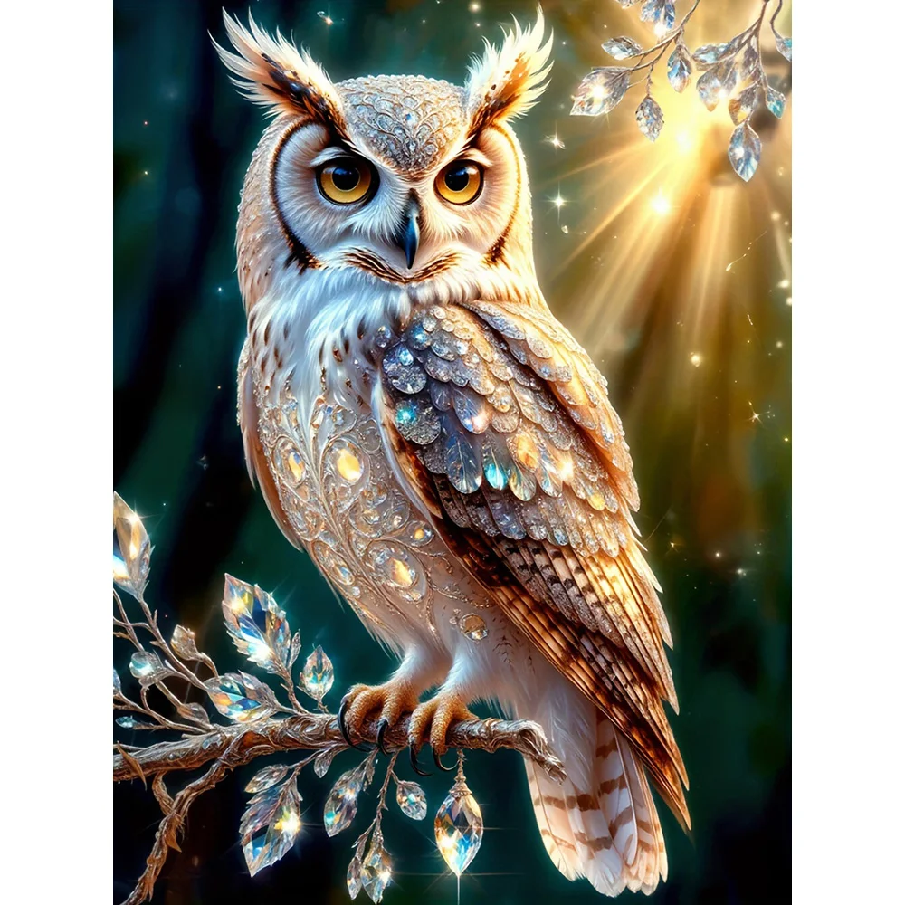 Peinture diamant EverShine Hibou DIY 5D, broderie complète carrée ou ronde, mosaïque animale, artisanat et fournitures artistiques, décoration murale, cadeau