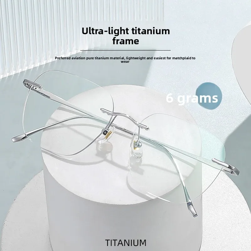 

Сверхлегкие антисиние очки без оправы, оправа из чистого титана, очки для близорукости по рецепту, очки для чтения