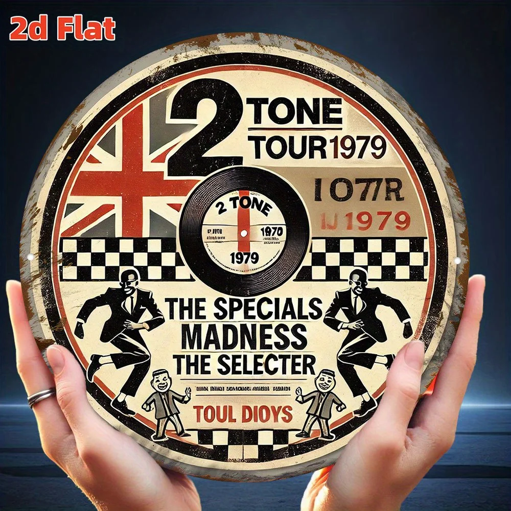 ملصق عتيق 2D مسطح بلونين 1979 - لافتة فنية جدارية من الألومنيوم متينة لمحبي الموسيقى، لوحة معلقة داخلية/خارجية #6