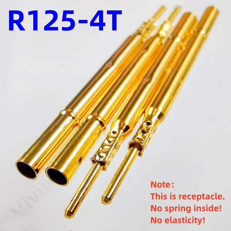 20/100PCS R125-4T Test Pin P125-B P125-B1 Receptacle Brass Tube Needle Sleeve Seat Crimp Connect Probe Sleeve 36mm Dia 2.36mm