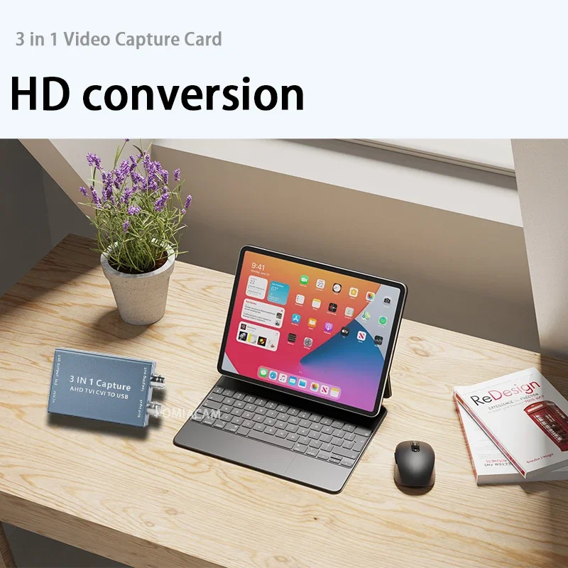 3-in-1 Video Capture Card TVI CVI Input USB Output Computer 1080P HD Drive-free Support Loop Out