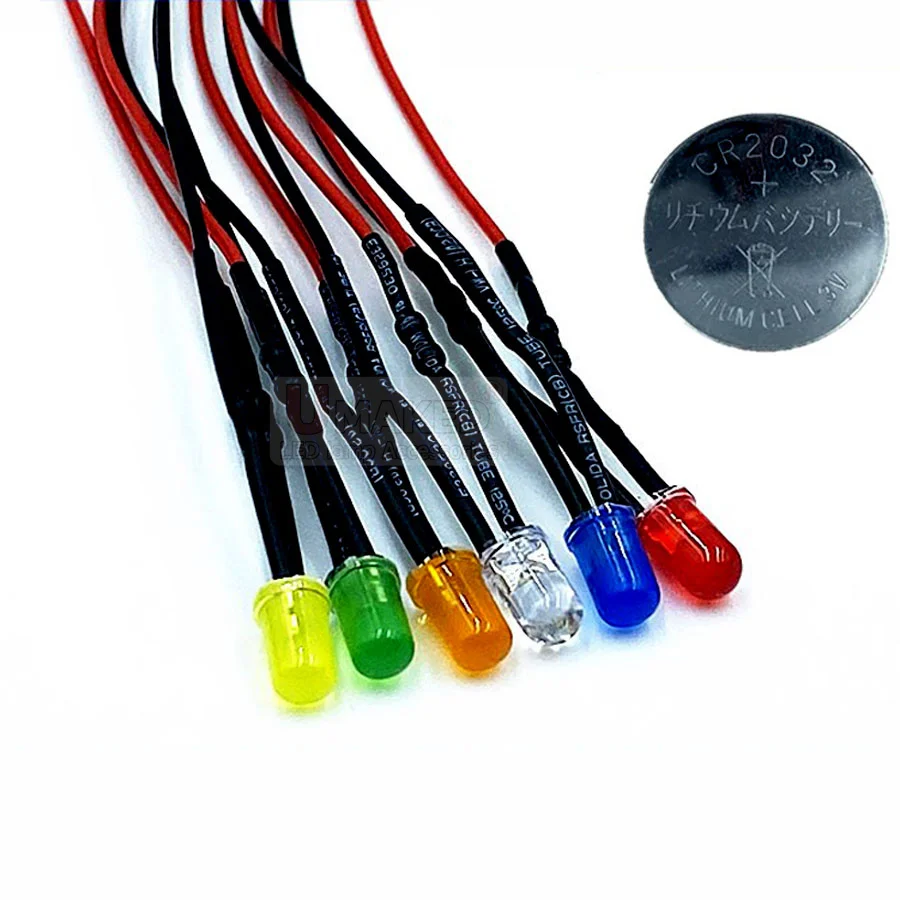 1000pcs 3mm 5MM LED12V/24V 20cm Pre-wired White Red Green Blue Yellow Diode Lamp Decoration Light Emitting Diodes Pre-soldered