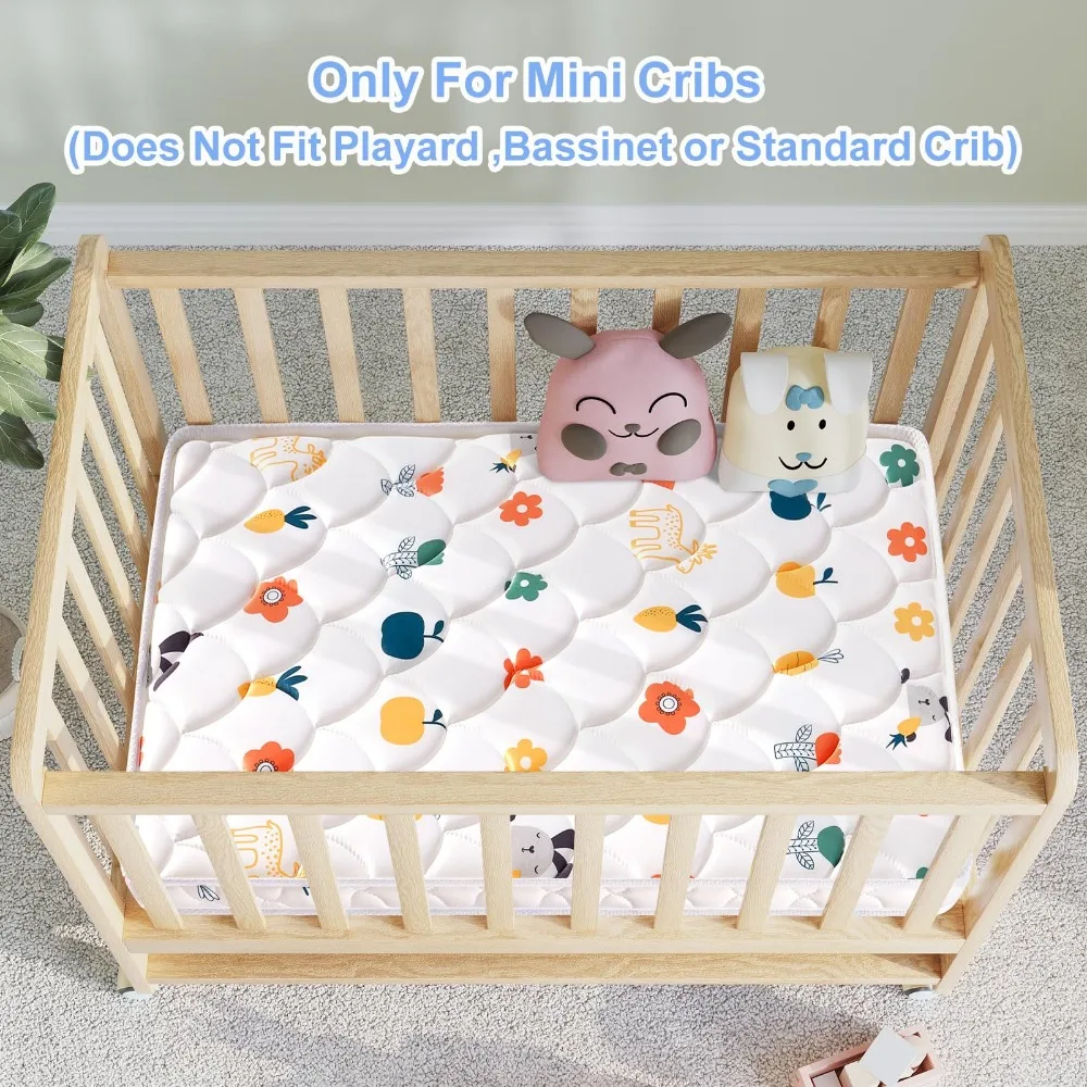 Mini Crib Mattress, Firm Support and Comfort Premium Foam, Fits Mini and Portable Cribs, 38" x 24" x 4"