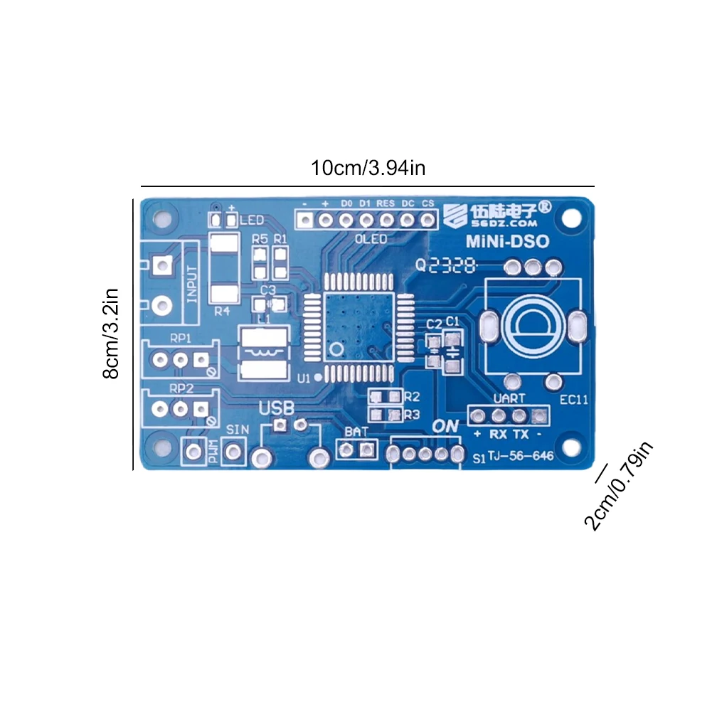 Mini DOS LCD Digital Oscilloscope Kit STC8K8A Single Chip Oscilloscope Kit Microcomputer Electronic Welding Training