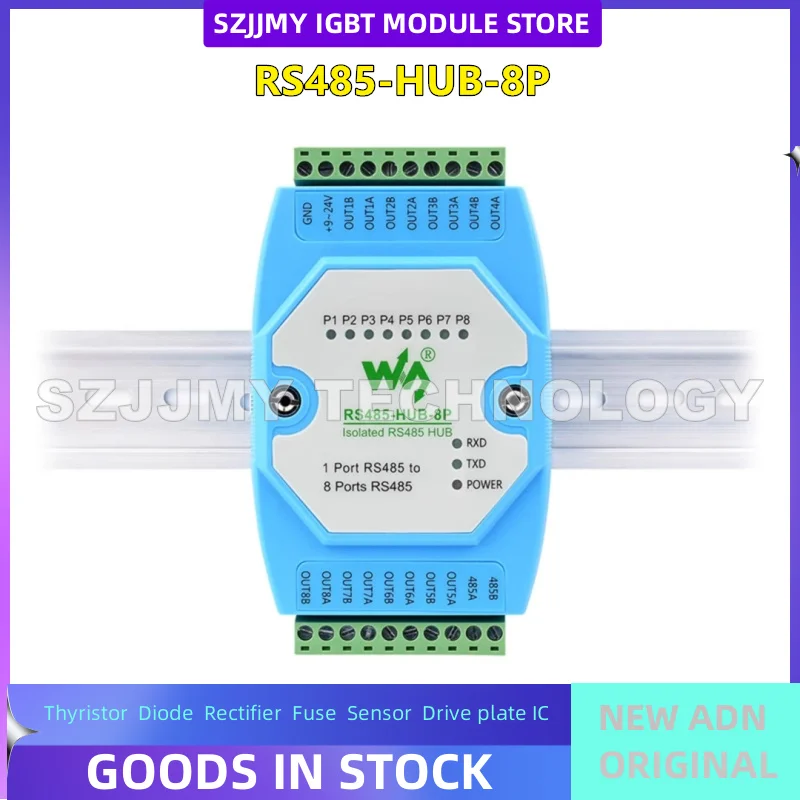 8-way RS485 hub repeater RS485 expansion/signal distributor rail type industrial grade isolation type  NEW ORIGINAL IN STOCK