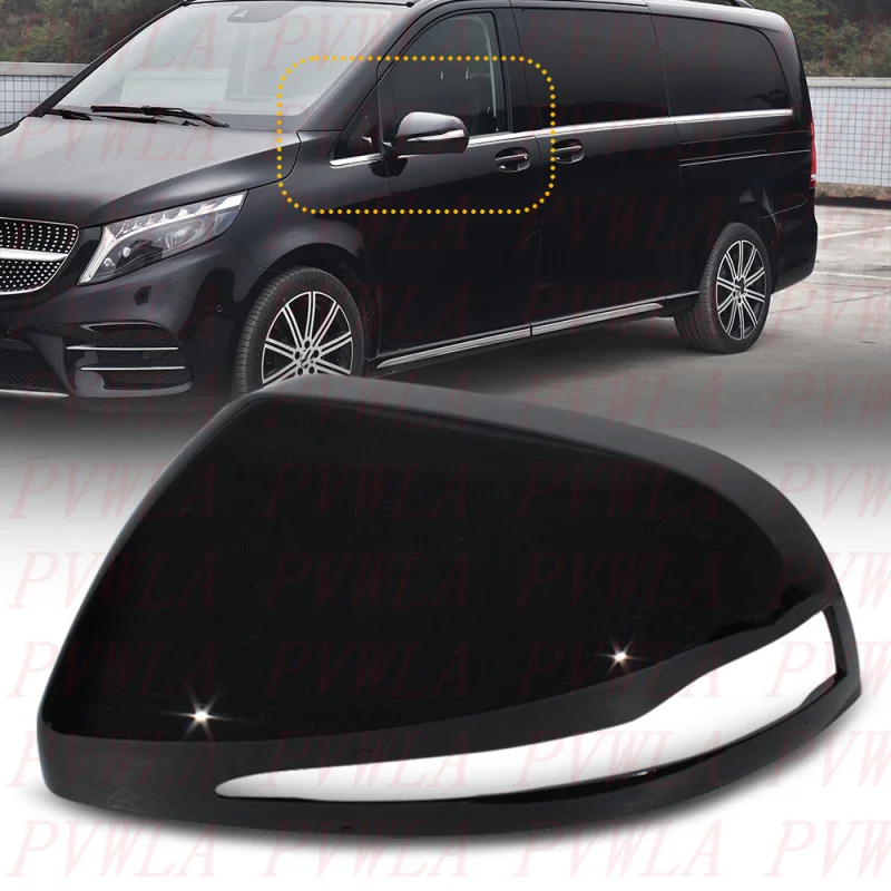 For Benz V260 Viano 2015 2016 2017 2018 2019 2020 Car accessories Left Side Black Painted Mirror Housing Cover Cap