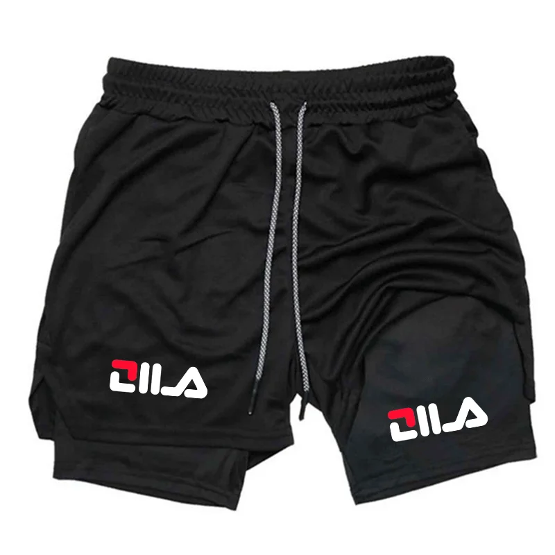 

Summer Men Running Shorts Fitness Gym Training 2 in 1 Sports ShortsDry Workout Jogging Double