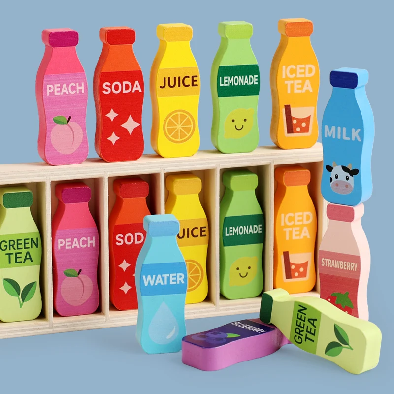 モンテッソーリ色分けおもちゃ 色合わせ感覚ゲーム 木製ペグ人形 カップ入り 早期教育学習おもちゃ 幼児3歳以上向け