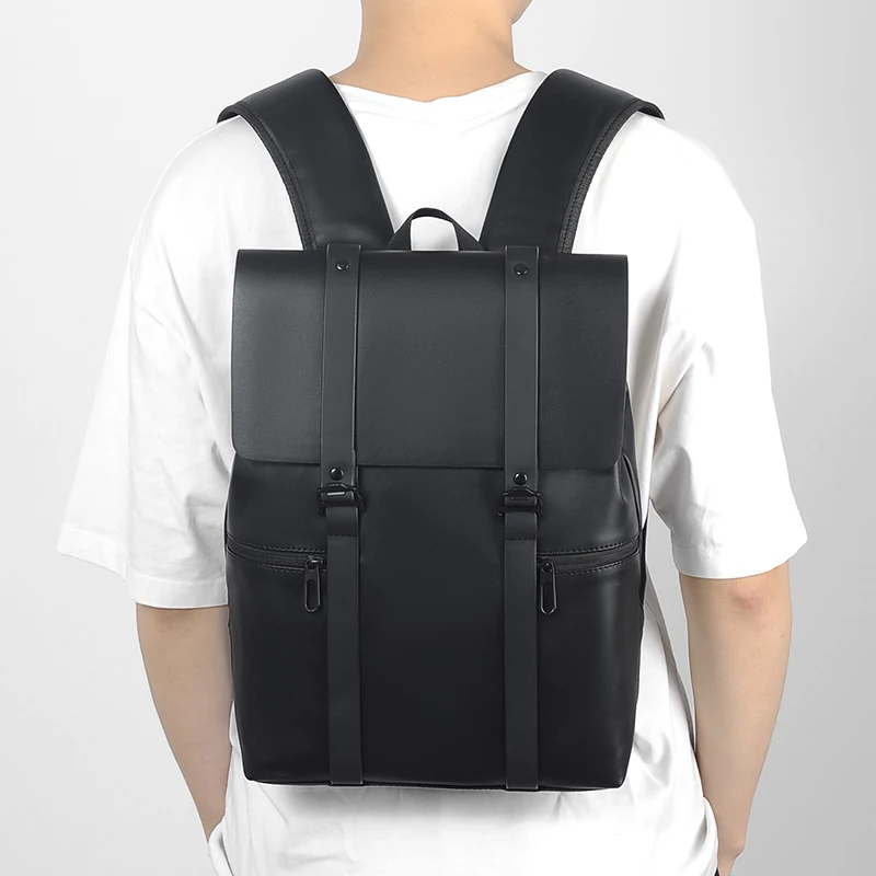 Czarny skórzany plecak męski Oryginalna torba podróżna Casual Daypack Fashion School s Duży plecak na laptopa z miękkiej skóry 14,