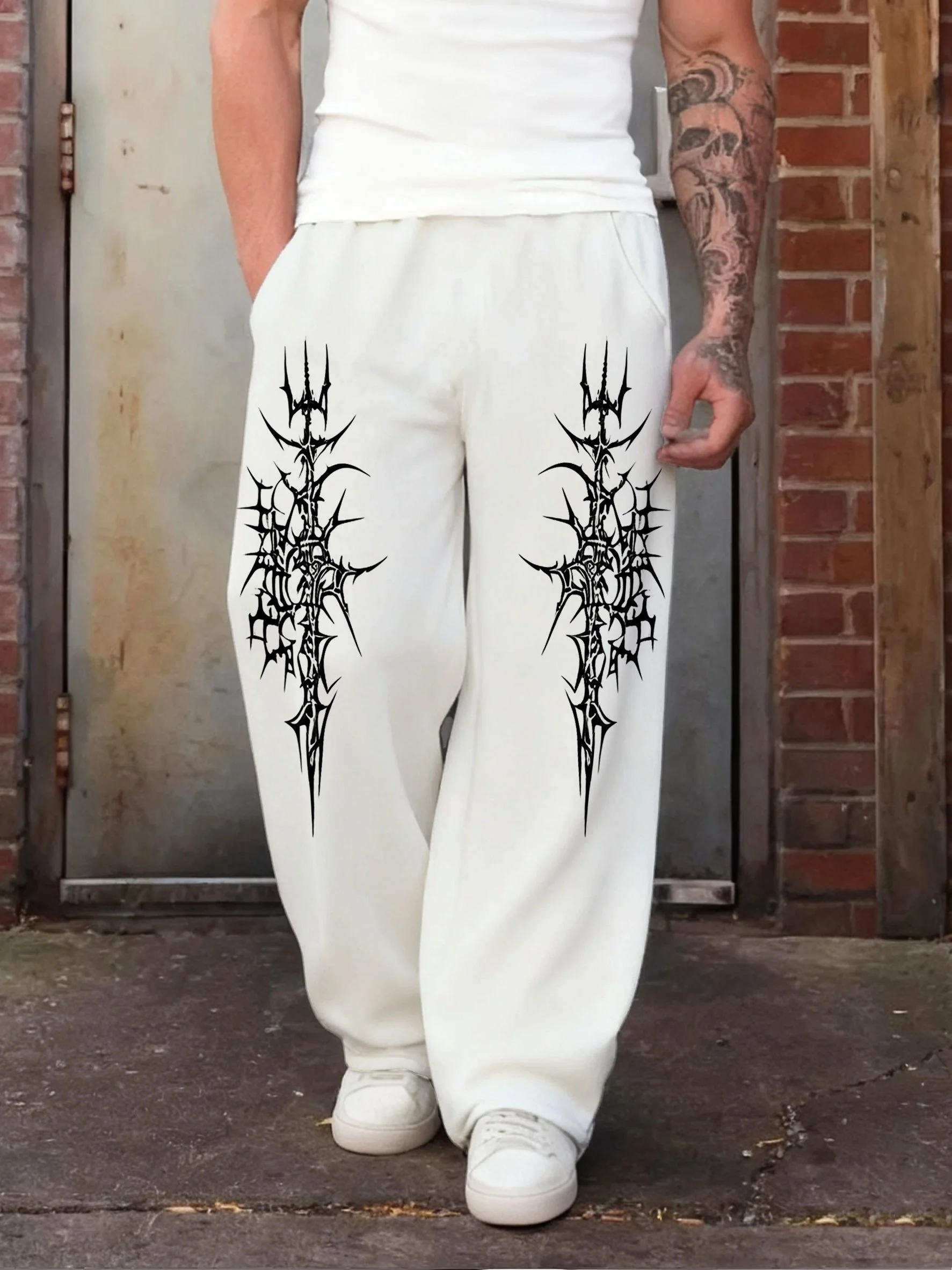 

Men's Versatile Solid Color Drawstring Loose Casual Sports Trousers, Spring and Autumn Men's Outdoor Home Casual Trousers