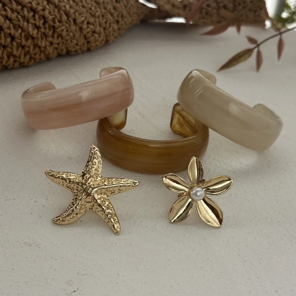 Gelang Manset Resin Antik Gelang Geometris Tidak Beraturan Berlebihan Gelang Lebar Perhiasan Wanita