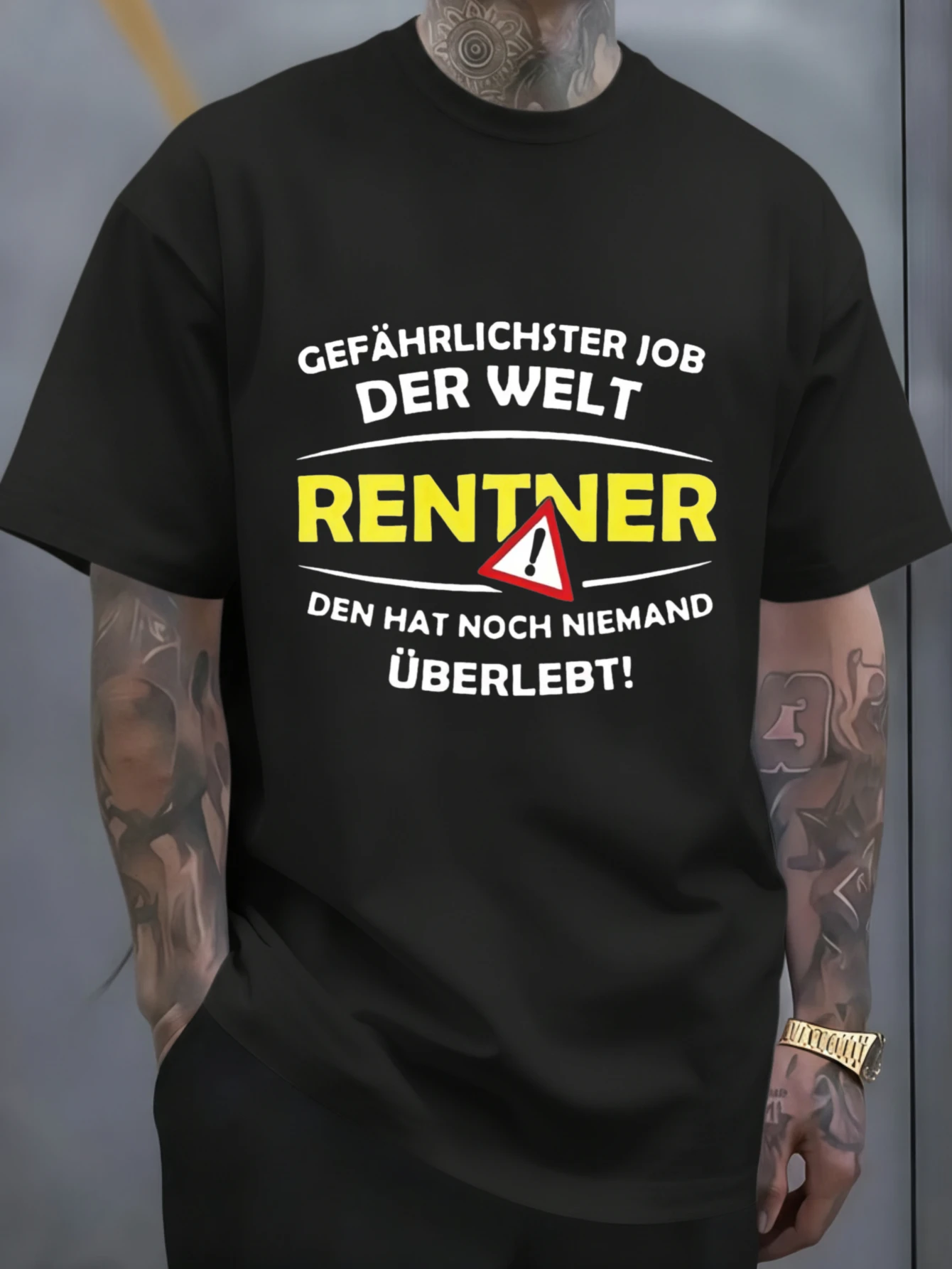 Joocar – die gefährlichste Arbeit der Welt. Rentner hat noch niemand überlebt. Lässiges Baumwoll-T-Shirt für alle Jahreszeiten, Rundhalsausschnitt, weich, dehnbar, atmungsaktiv, kurzärmelig, modisches