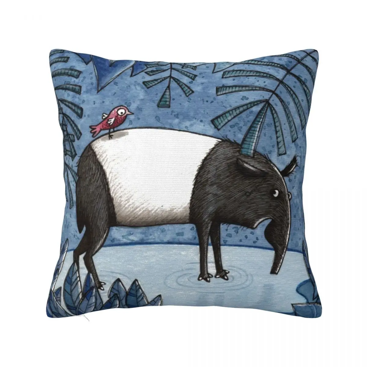 

Welcome To The Jungle - Tapir - Schabrackentapir Throw Pillow Cushions Home Decor Luxury Living Room Decorative Cushions