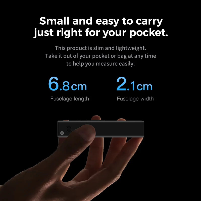 جهاز قياس ليزر للجيب الداخلي الرقمي الذكي عالي الدقة بطول 30 مترًا مع إضاءة خلفية LCD #6