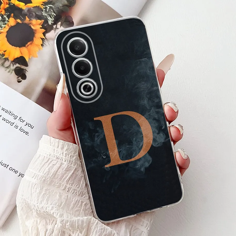 For OPPO K12x 5G Case CPH2667 Cover Fashion Letters Flower Clear Silicone Soft Phone Case For Oppo K12x 2024 K 12x OPPOK12x Capa