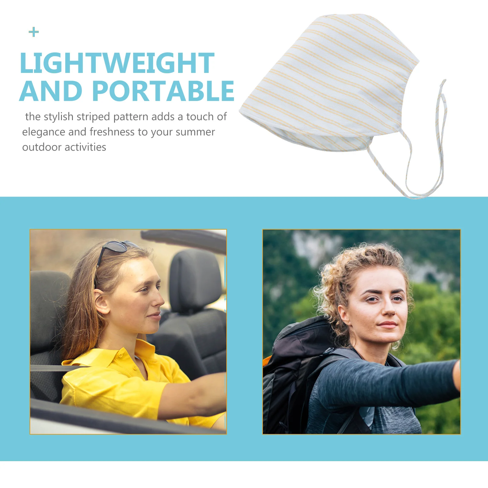 

Striped Sun For Women Summer Wide Brim Beach Cap Uv Protection Lightweight Foldable Outdoor Fishing Travel Accessories Large