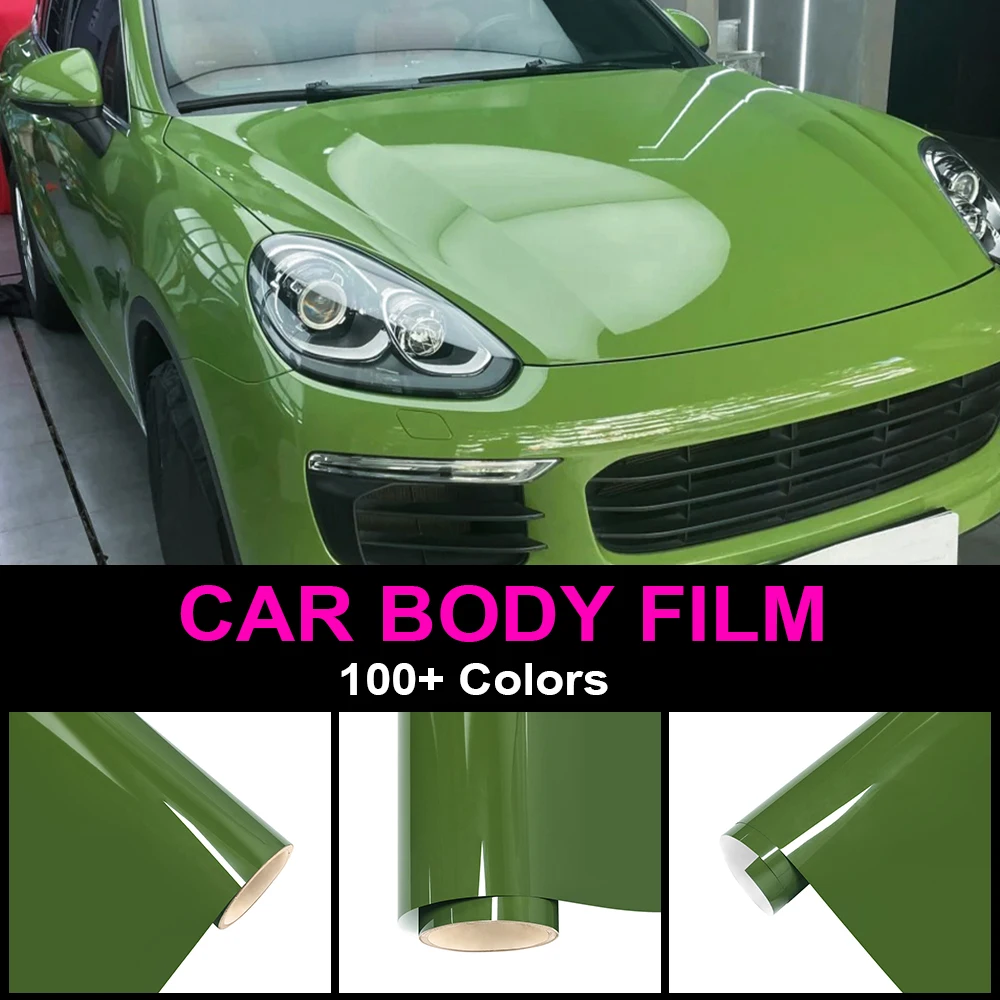 PET Racing Green Car Wrapping Film Scratch-Resistant Durable Sticker Auto Body Cover Vehicles Motorcycles Modification Wraps