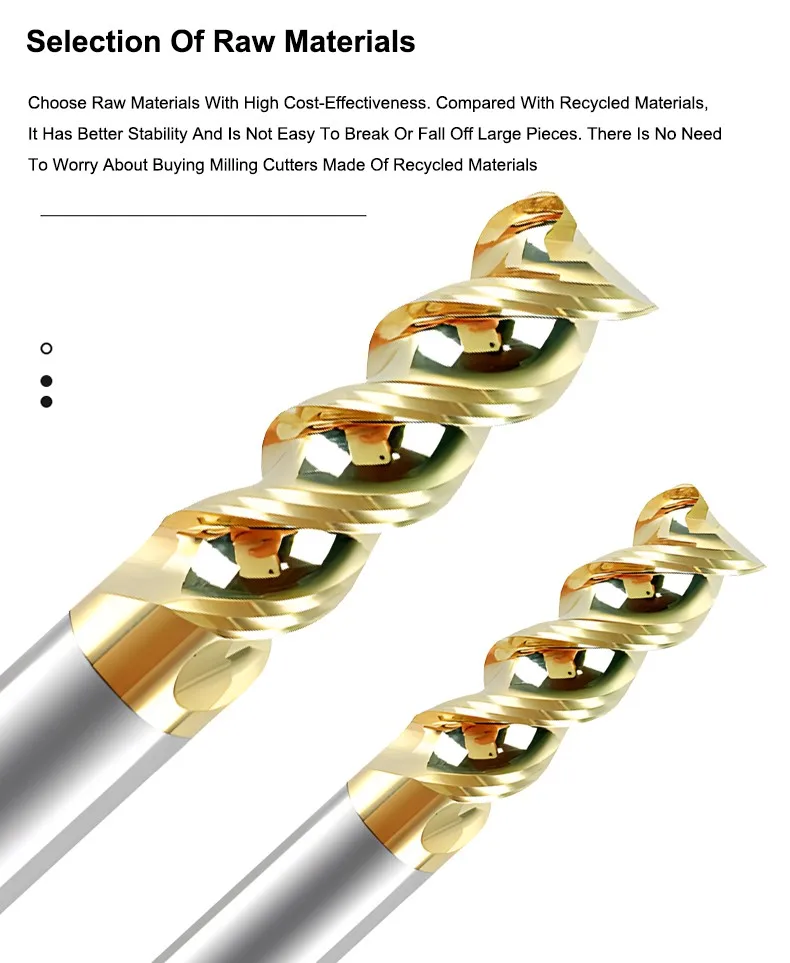 SHAZAM HRC65 3-Flöten-Fräser aus hochglänzendem Aluminium, Hartmetall-Schaftfräser aus Wolframstahl für CNC-Schaftfräser mit U-förmiger Nut – Detail 4