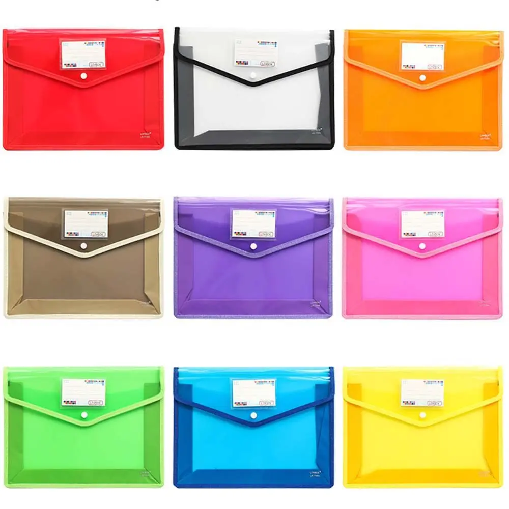 Portable Office Water proof Pvc  Portfolio Stationery Pouch File Folder Organ File Bag Document Organizers Paper Storage Bag