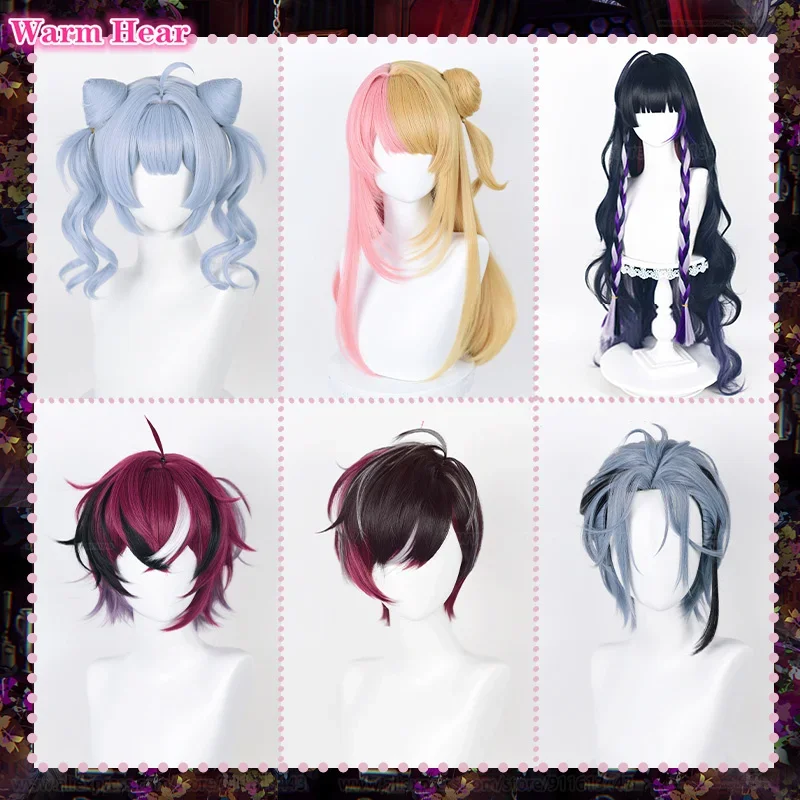 

Vtuber NIJISANJI Zaion LanZa Kotoka Torahime Meloco Kyoran Doppio Dropscythe Vermillion Hex Haywire Косплей Парик A Wig Cap