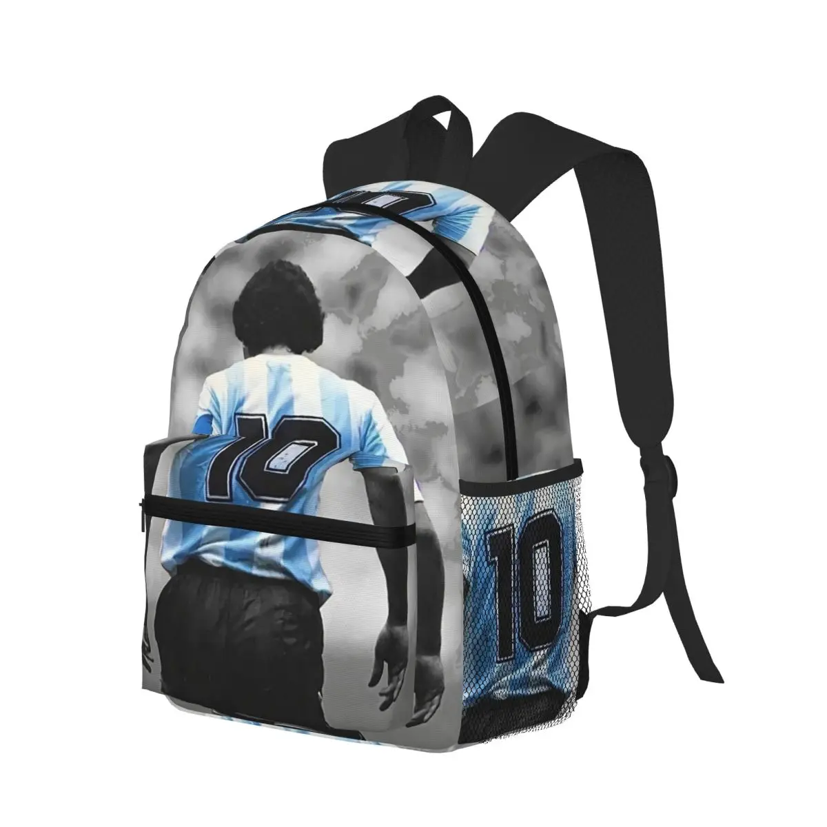 El Diego 41 Maradona Argentina Soccer Student Backpack School Bag Hiking Travel Daypack for Boys Girls Bookbag Shoulder Bags