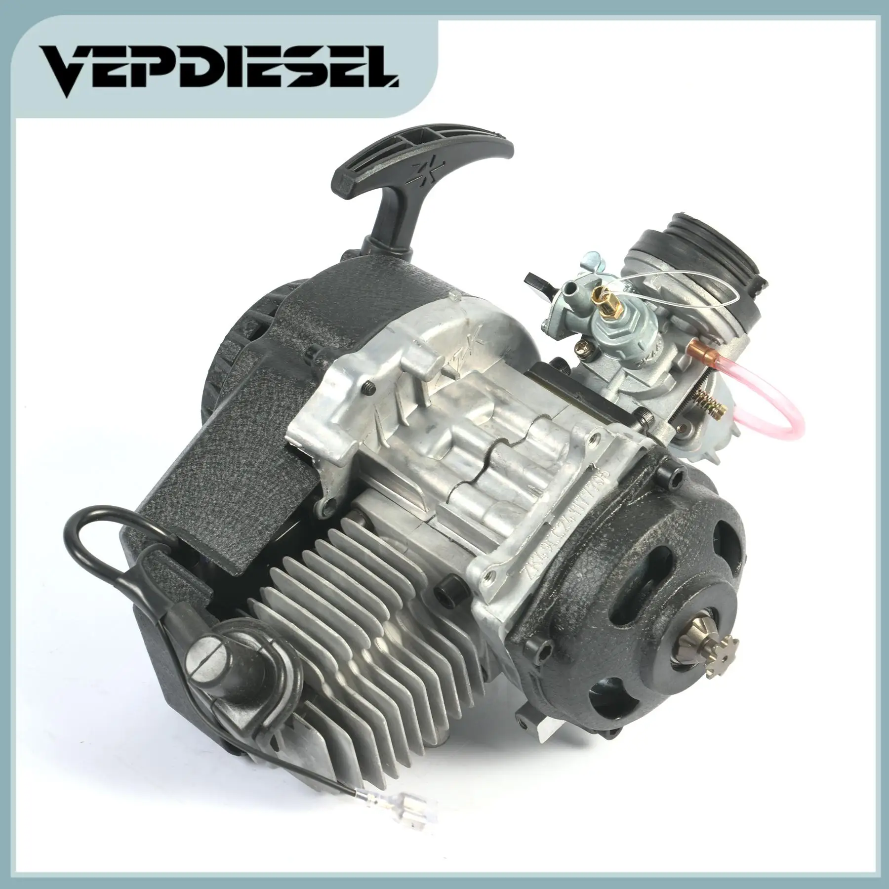 

49CC CDI 2-Stroke Pull Start Engine 25H Sprocket Motor Transmission Engine Air ilter Mini Pocket Pit Quad Dirt Bike ATV 4 Wheel