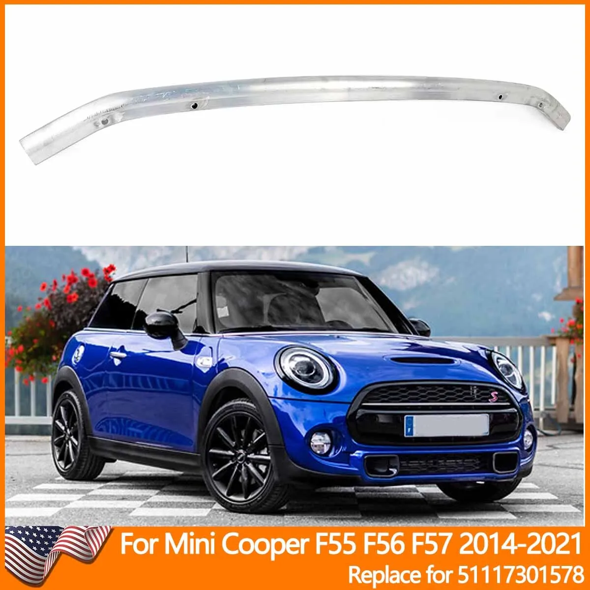 

Front Bottom Bumper Carrier For BMW Mini Cooper F55 F56 F57 2014 2015 2016 2017 2018 2019 2020 2021 front strengthen bumper 1pcs