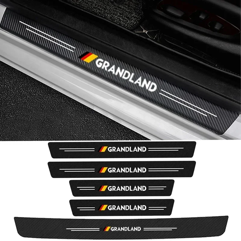 

for Opel Grandland Car Anti Scratch Strips Rear Trunk Door Sill Protector Stickers Carbon Fiber Threshold Bumper Cover Styling