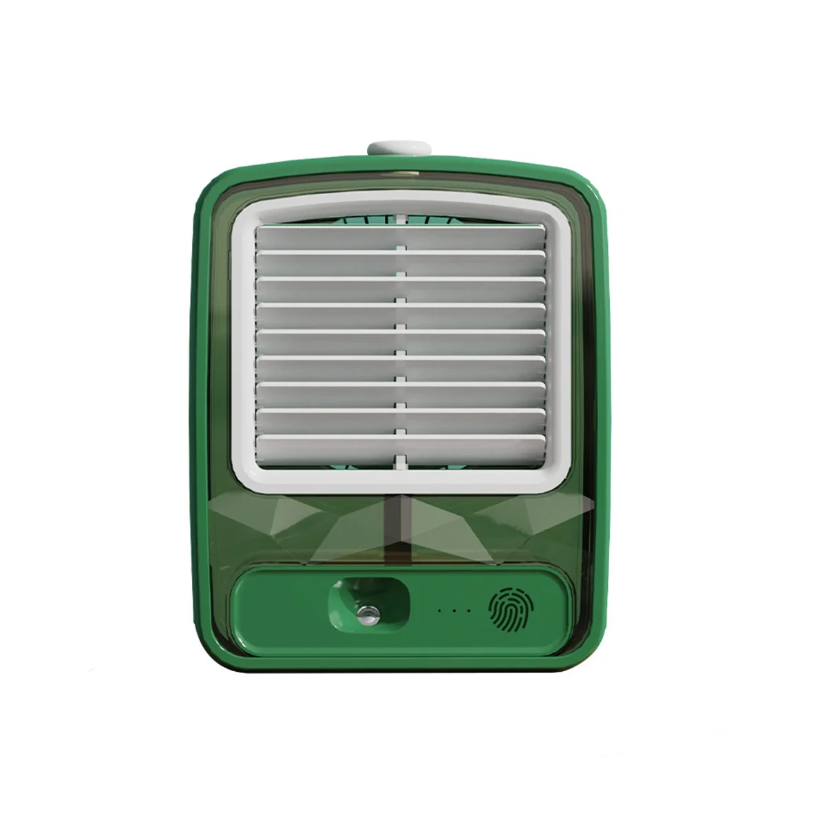 Pequeño ventilador de escritorio con pulverizador de niebla, luz nocturna LED, ventilador de nebulización de agua recargable por USB, ventilador de refrigeración de mesa de escritorio portátil C-ABLM