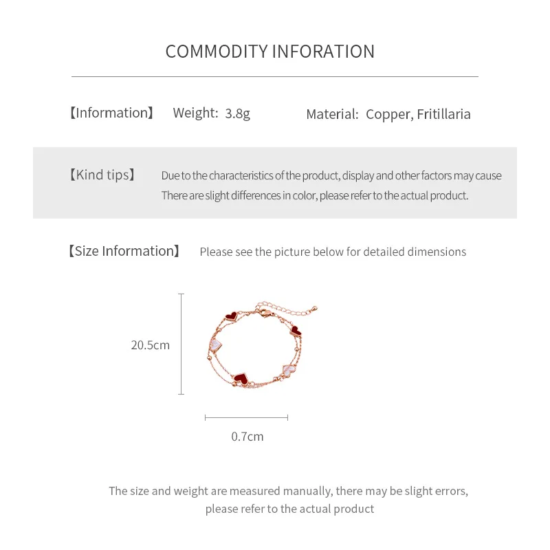 طبقة مزدوجة القلب الحب سلاسل أساور للنساء فتاة جديد الفولاذ المقاوم للصدأ العصرية فريتيلاري أساور هدية عيد ميلاد مجوهرات الحفلات C1