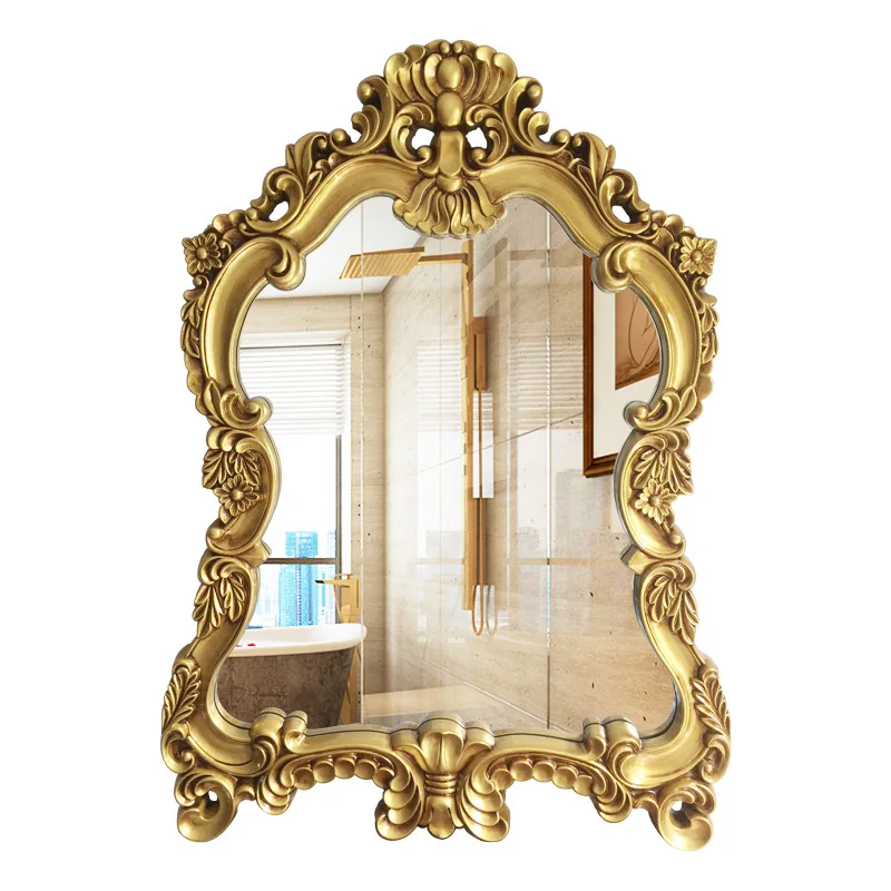 

European, French, retro, bathroom mirror, light luxury, bathroom, wall mirror