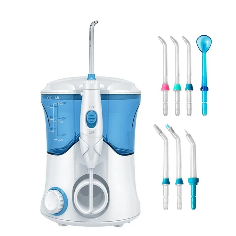 Portable Dental Water Flosser For Teeth Braces Cleaning Oral Irrigator Oral Care For Adult Kid With 7 Tips 600ml Water Flosser