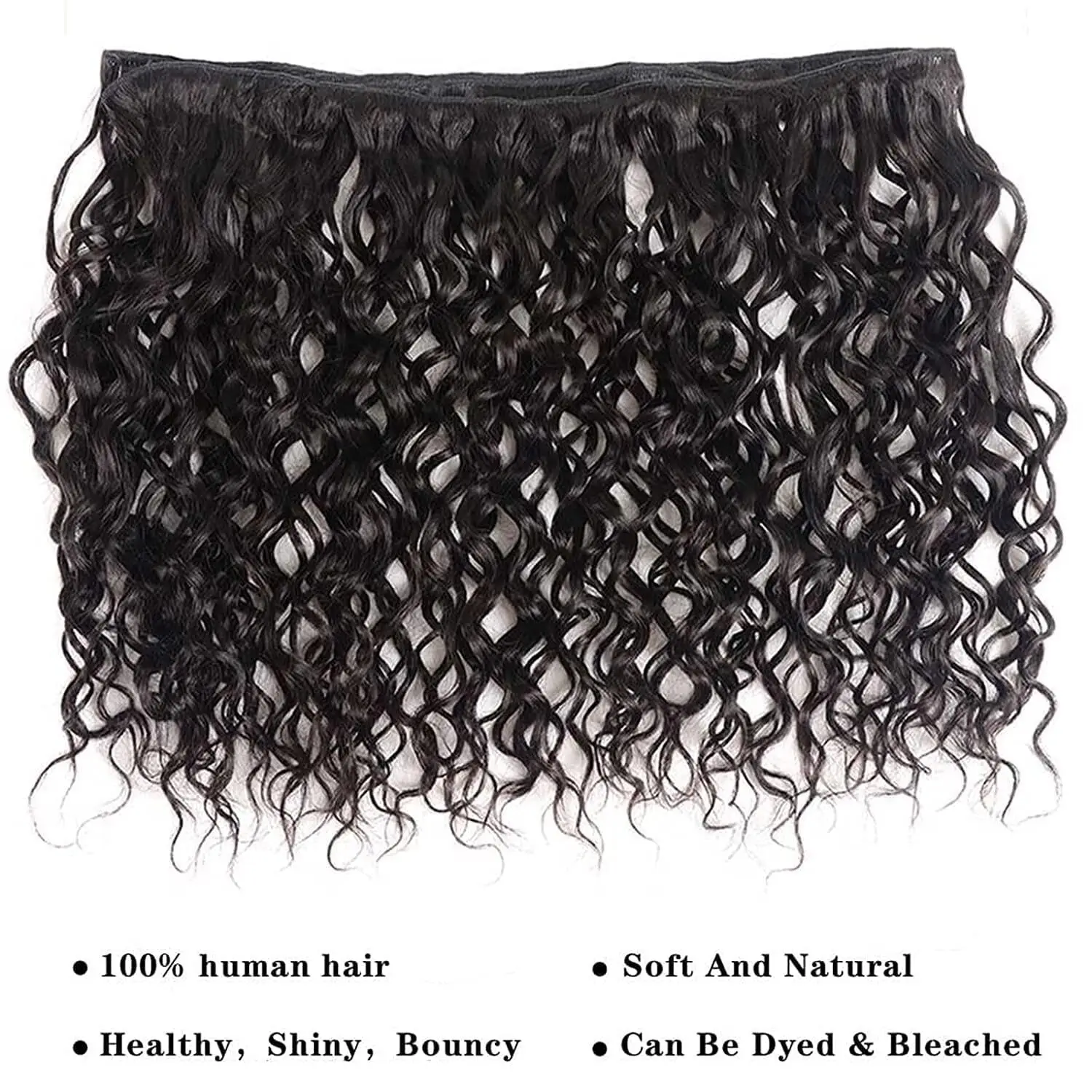 Deep Wave Human Hair Bundles with Closure 100% Unprocessed Virgin Human Hair 3 Bundles With Transparent Lace Frontal Natural