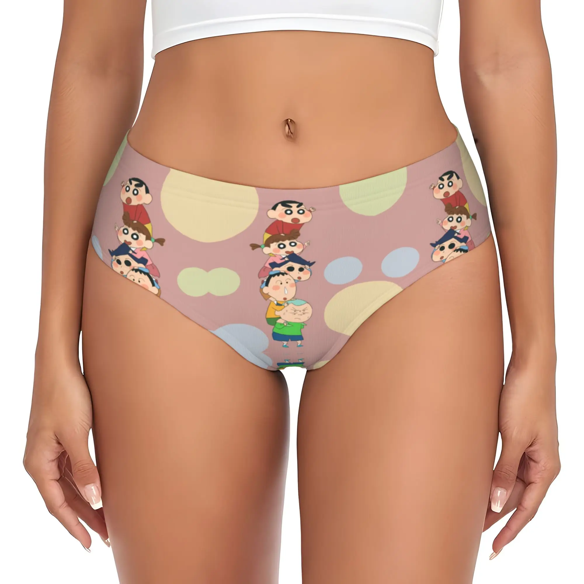 

Custom Women Crayons Shins Chans Brief Panties Female Breathable Cartoon Underwear Underpants