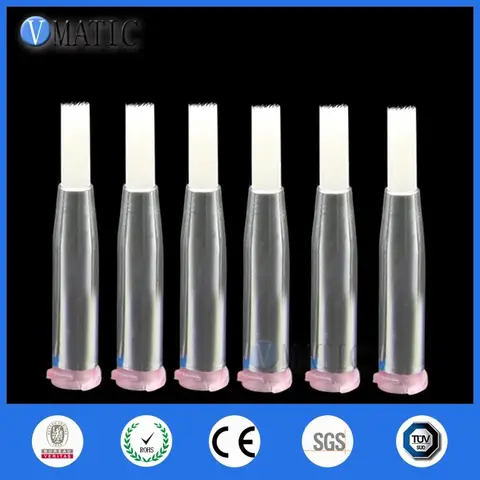 EFD 부드러운 둥근 입 직경 4mm 접착제 디펜서 바늘 브러시, 20G 바늘 브러시, 이중 나사 스레드 바늘, 무료 배송