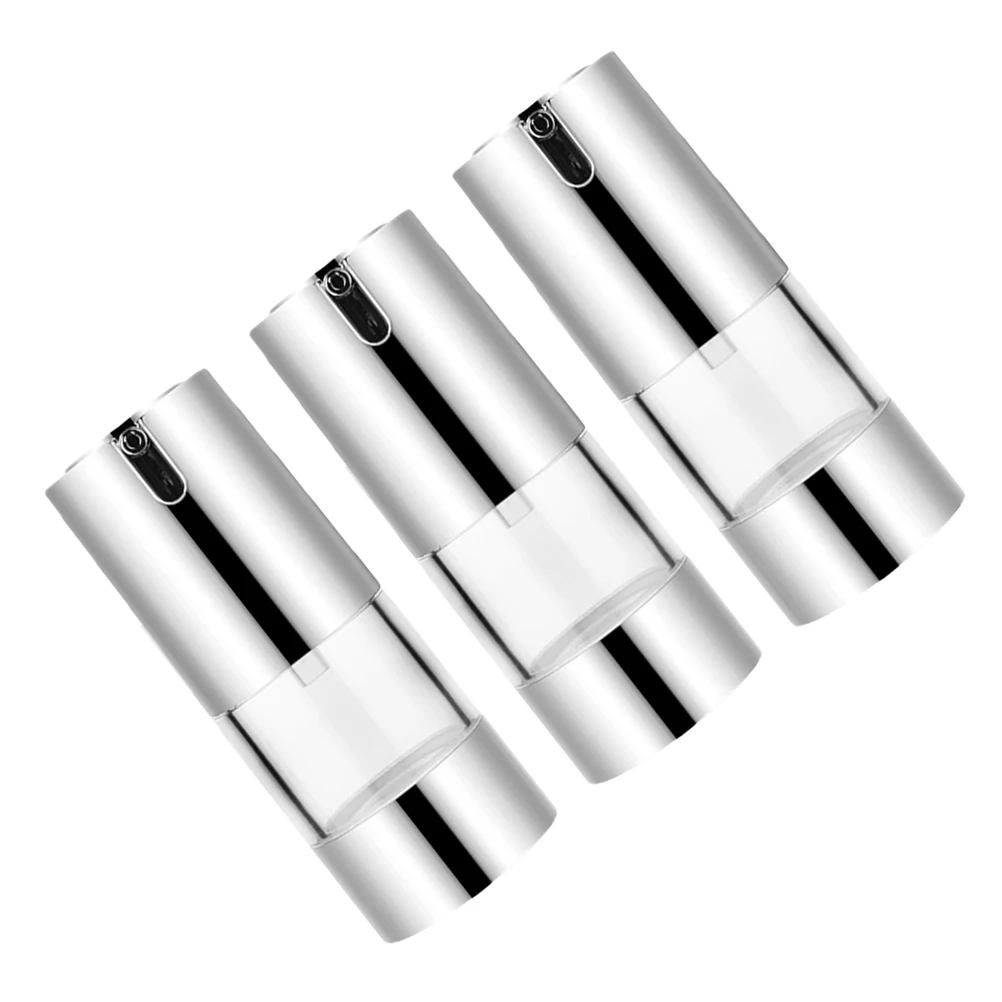 

3pcs Airless Lotion Bottles Pump Dispenser Jars Leakproof Travel Size Cream Containers Toiletry Bottles Reusable Mini