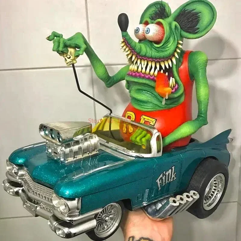 

15cm Rat Fink Car Repairer Action Figure Toys Car Shake Head Doll Locomotive Culture Symbol Old School Pvc Anime Figure Kid Gift