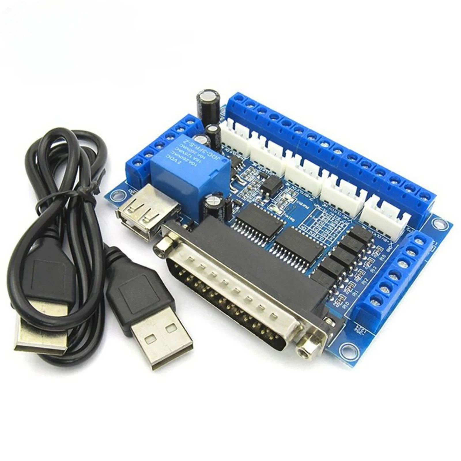 5 Axis CNC Interface Adapter Breakout Board For Mach3 Stepper Motor Driver With USB Cable Controller 5-Axis Card