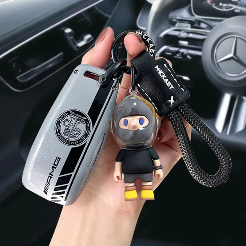

Car Key Case Cover for Mercedes-Benz A B C E G S Class CLA CLS GLA GLB GLC GLE GLS EQA EQB EQC 2 3 4 Buttons Auto Accessory