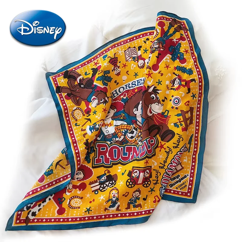 

Disney Bandanas Toy Story Woody Jessie Cartoon Square Cotton Scarf Women Children West Cowboy Costumes Accessory Cosplay Gift