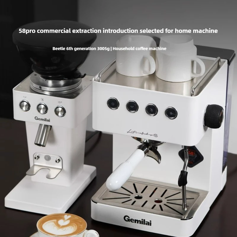 Gemilai 3005G Home Coffee Machine Semi-automatic Small 58Pro Italian Condensed Milk Foam NTC Temperature Control 220V