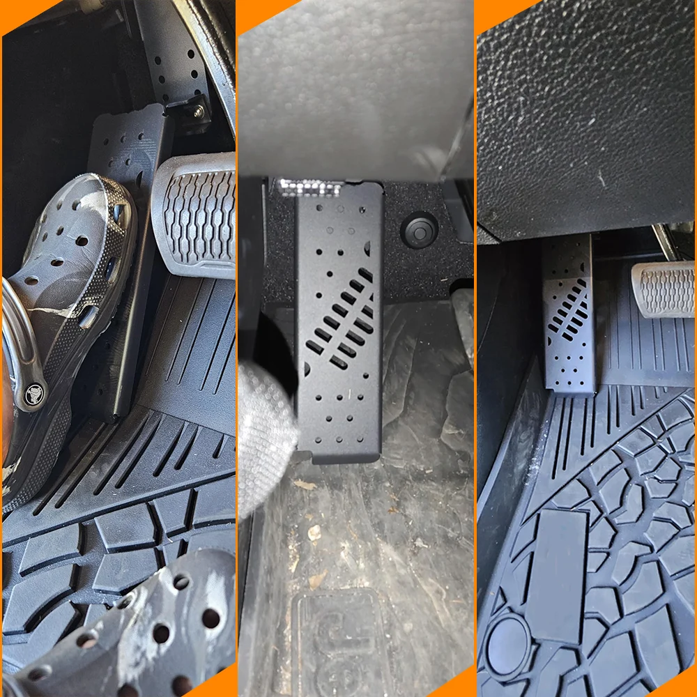 Auto Dead Pedal Fußstütze Panel Pegs für Jeep Wrangler JL 2018 2019 2020 2021 2022 2023 2024 2025 Offroad Teile Mattschwarz – Detail 9
