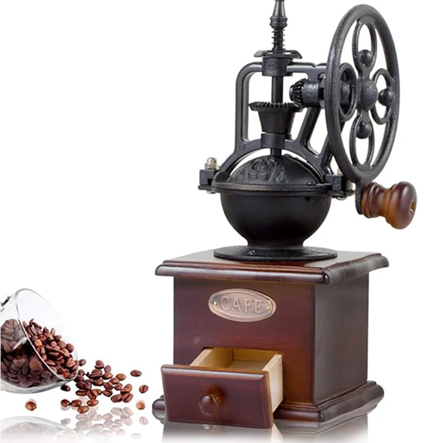 Moulin à café à manivelle, moulin à grains de café manuel, moulin à café manuel, machine-outil de broyage, moulin à café
