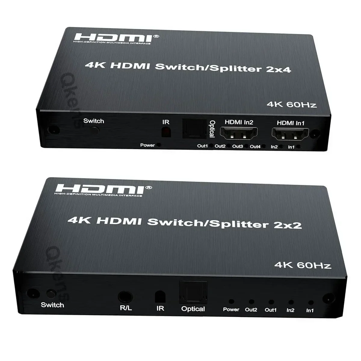 

HDMI-коммутатор-сплиттер 4K 60 Гц 2x2, 2 входа 2 выхода, 4 выхода, 2x4, с экстрактором аудио 3,5 мм, видеоконвертер для двух ТВ, 2, 3 или 4 дисплея
