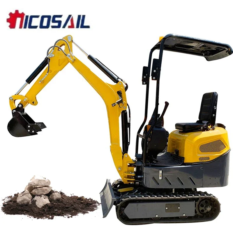 Factory direct sale 1.2 tons small high quality mini excavator for garden crawler small bagger home small digger customization