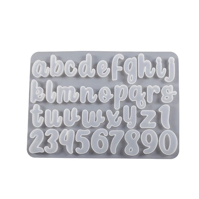 DIY Lowercase Letter Pendant Silicone Mold Digital Keychain Pendant DIY Epoxy Casting Initial Charms Letters Silicone Mold