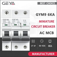 GEYA GYM9 6KA MCB 1P 2P Din Rail Mini Circuit Breaker 230V 10A 16A 25A 40A 63A AC Type China MCB Factory