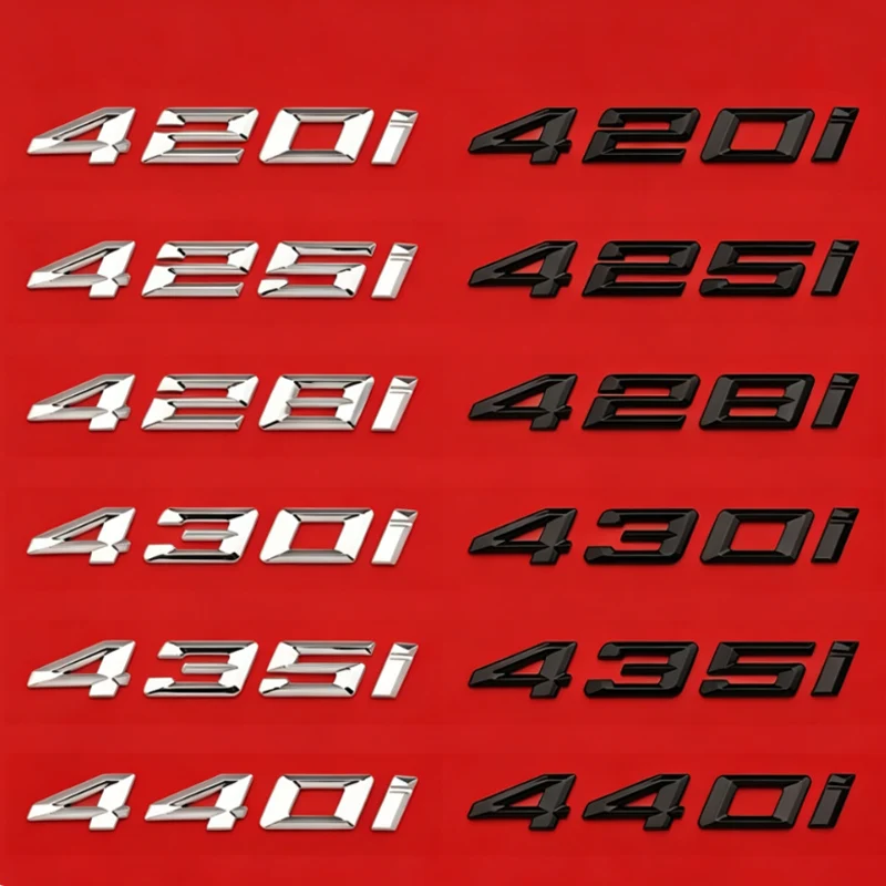 Image of BMW Logo ABS Auto-Aufkleber Emblem 420i 425i 428i 430i 435i 440i Karosserie Kofferraum Dekor Selbstklebende Beschriftung