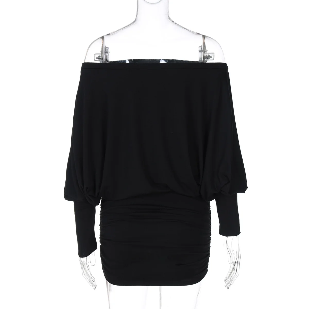 Fashion Spring Summer Women's Sexy Solid Color Elegant Casual Skirt Irregular Bare Shoulder Sexy Mini Short Dress Party Clubwear